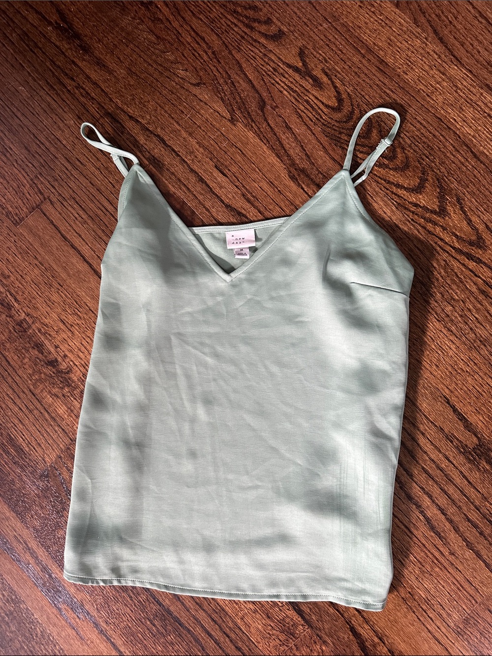 a new day Sage Green Satin V-Neck Cami